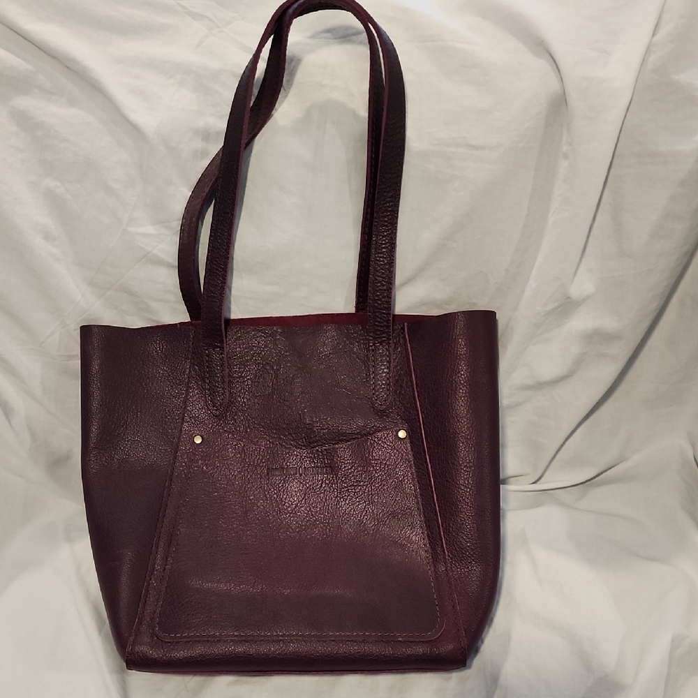 Elegant purple Leather Tote Bag